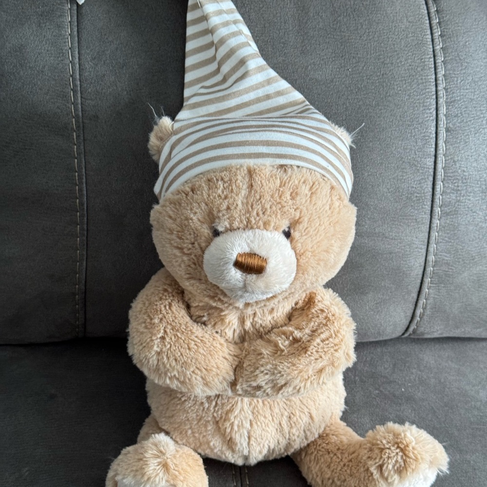 Striped Hat Plush Praying Teddy Bear